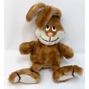 Dakin Stuffed Bunny Rabbit 1984 Folded Ears 12" Brown‎ Plush Vintage